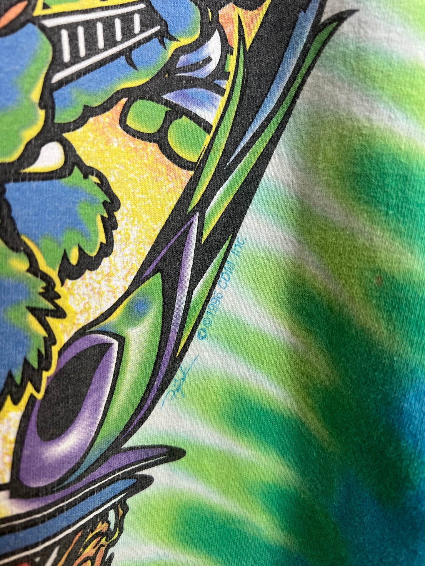 Vintage 1996 Grateful Dead Liquid Blue Tie Dye Tee